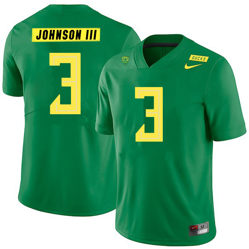 2019 Men #3 Johnny Johnson III Oregon Ducks College Football Jerseys Sale-Green